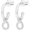 imagePAVOI 14K Gold Plated 925 Sterling Silver Post Huggie Earring with Initial Dangle  CZ Huggie Hoop Earrings  Womens Cubic Zirconia Initial HuggiesWhite Gold