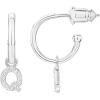 imagePAVOI 14K Gold Plated 925 Sterling Silver Post Huggie Earring with Initial Dangle  CZ Huggie Hoop Earrings  Womens Cubic Zirconia Initial HuggiesWhite Gold