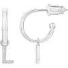 imagePAVOI 14K Gold Plated 925 Sterling Silver Post Huggie Earring with Initial Dangle  CZ Huggie Hoop Earrings  Womens Cubic Zirconia Initial HuggiesWhite Gold
