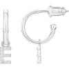 imagePAVOI 14K Gold Plated 925 Sterling Silver Post Huggie Earring with Initial Dangle  CZ Huggie Hoop Earrings  Womens Cubic Zirconia Initial HuggiesWhite Gold