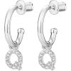 imagePAVOI 14K Gold Plated 925 Sterling Silver Post Huggie Earring with Initial Dangle  CZ Huggie Hoop Earrings  Womens Cubic Zirconia Initial HuggiesWhite Gold