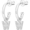 imagePAVOI 14K Gold Plated 925 Sterling Silver Post Huggie Earring with Initial Dangle  CZ Huggie Hoop Earrings  Womens Cubic Zirconia Initial HuggiesWhite Gold