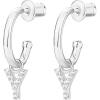 imagePAVOI 14K Gold Plated 925 Sterling Silver Post Huggie Earring with Initial Dangle  CZ Huggie Hoop Earrings  Womens Cubic Zirconia Initial HuggiesWhite Gold