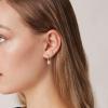 imagePAVOI 14K Gold Plated 925 Sterling Silver Post Huggie Earring with Initial Dangle  CZ Huggie Hoop Earrings  Womens Cubic Zirconia Initial HuggiesWhite Gold