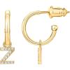 imagePAVOI 14K Gold Plated 925 Sterling Silver Post Huggie Earring with Initial Dangle  CZ Huggie Hoop Earrings  Womens Cubic Zirconia Initial HuggiesYellow Gold