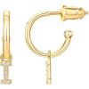 imagePAVOI 14K Gold Plated 925 Sterling Silver Post Huggie Earring with Initial Dangle  CZ Huggie Hoop Earrings  Womens Cubic Zirconia Initial HuggiesYellow Gold