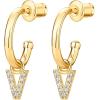 imagePAVOI 14K Gold Plated 925 Sterling Silver Post Huggie Earring with Initial Dangle  CZ Huggie Hoop Earrings  Womens Cubic Zirconia Initial HuggiesYellow Gold
