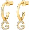 imagePAVOI 14K Gold Plated 925 Sterling Silver Post Huggie Earring with Initial Dangle  CZ Huggie Hoop Earrings  Womens Cubic Zirconia Initial HuggiesYellow Gold