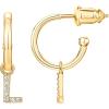 imagePAVOI 14K Gold Plated 925 Sterling Silver Post Huggie Earring with Initial Dangle  CZ Huggie Hoop Earrings  Womens Cubic Zirconia Initial HuggiesYellow Gold