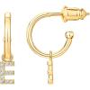 imagePAVOI 14K Gold Plated 925 Sterling Silver Post Huggie Earring with Initial Dangle  CZ Huggie Hoop Earrings  Womens Cubic Zirconia Initial HuggiesYellow Gold