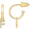 imagePAVOI 14K Gold Plated 925 Sterling Silver Post Huggie Earring with Initial Dangle  CZ Huggie Hoop Earrings  Womens Cubic Zirconia Initial HuggiesYellow Gold