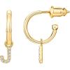 imagePAVOI 14K Gold Plated 925 Sterling Silver Post Huggie Earring with Initial Dangle  CZ Huggie Hoop Earrings  Womens Cubic Zirconia Initial HuggiesYellow Gold