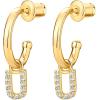 imagePAVOI 14K Gold Plated 925 Sterling Silver Post Huggie Earring with Initial Dangle  CZ Huggie Hoop Earrings  Womens Cubic Zirconia Initial HuggiesYellow Gold