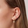 imagePAVOI 14K Gold Plated 925 Sterling Silver Post Huggie Earring with Initial Dangle  CZ Huggie Hoop Earrings  Womens Cubic Zirconia Initial HuggiesYellow Gold