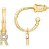 imagePAVOI 14K Gold Plated 925 Sterling Silver Post Huggie Earring with Initial Dangle  CZ Huggie Hoop Earrings  Womens Cubic Zirconia Initial HuggiesYellow Gold