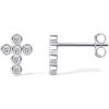 imagePAVOI 14K Gold Plated Cross Necklace and Earring Set for Women  Cubic Zirconia Religious Faith Jewelry Pack with Pendant Necklace and Stud EarringsWhite Gold