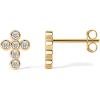 imagePAVOI 14K Gold Plated Cross Necklace and Earring Set for Women  Cubic Zirconia Religious Faith Jewelry Pack with Pendant Necklace and Stud EarringsYellow Gold