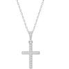 imagePAVOI 14K Gold Plated Cubic Zirconia Cross Pendant Necklaces for Women  Linear Bezel CZ Religious Cross Faith Pendant NecklaceWhite Gold