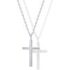 imagePAVOI 14K Gold Plated Cubic Zirconia Cross Pendant Necklaces for Women  Linear Bezel CZ Religious Cross Faith Pendant NecklaceWhite Gold