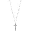 imagePAVOI 14K Gold Plated Cubic Zirconia Cross Pendant Necklaces for Women  Linear Bezel CZ Religious Cross Faith Pendant NecklaceWhite Gold