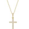 imagePAVOI 14K Gold Plated Cubic Zirconia Cross Pendant Necklaces for Women  Linear Bezel CZ Religious Cross Faith Pendant NecklaceYellow Gold