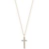 imagePAVOI 14K Gold Plated Cubic Zirconia Cross Pendant Necklaces for Women  Linear Bezel CZ Religious Cross Faith Pendant NecklaceYellow Gold