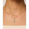 imagePAVOI 14K Gold Plated Cubic Zirconia Cross Pendant Necklaces for Women  Linear Bezel CZ Religious Cross Faith Pendant NecklaceYellow Gold