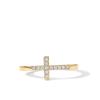 imagePAVOI 14K Gold Plated Cubic Zirconia Cross Ring for Women  Eternity Promise Ring for Her  Infinity Religious Wedding BandYellow Gold