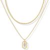 imagePAVOI 14K Gold Plated Cubic Zirconia Letter Pendant Layered Necklace  Framed Initial Letter Cable Singapore Chains Layering Necklaces for WomenYellow Gold