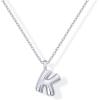 imagePAVOI 14K Gold Plated Dainty Chunky Bubble Initial Letter Pendant Necklace for Women  Alphabet Letter NecklaceWhite Gold