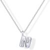 imagePAVOI 14K Gold Plated Dainty Chunky Bubble Initial Letter Pendant Necklace for Women  Alphabet Letter NecklaceWhite Gold