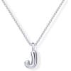 imagePAVOI 14K Gold Plated Dainty Chunky Bubble Initial Letter Pendant Necklace for Women  Alphabet Letter NecklaceWhite Gold