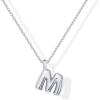 imagePAVOI 14K Gold Plated Dainty Chunky Bubble Initial Letter Pendant Necklace for Women  Alphabet Letter NecklaceWhite Gold