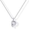 imagePAVOI 14K Gold Plated Dainty Chunky Bubble Initial Letter Pendant Necklace for Women  Alphabet Letter NecklaceWhite Gold