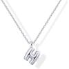 imagePAVOI 14K Gold Plated Dainty Chunky Bubble Initial Letter Pendant Necklace for Women  Alphabet Letter NecklaceWhite Gold