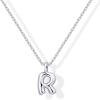 imagePAVOI 14K Gold Plated Dainty Chunky Bubble Initial Letter Pendant Necklace for Women  Alphabet Letter NecklaceWhite Gold