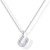 imagePAVOI 14K Gold Plated Dainty Chunky Bubble Initial Letter Pendant Necklace for Women  Alphabet Letter NecklaceWhite Gold