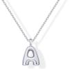 imagePAVOI 14K Gold Plated Dainty Chunky Bubble Initial Letter Pendant Necklace for Women  Alphabet Letter NecklaceWhite Gold