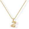 imagePAVOI 14K Gold Plated Dainty Chunky Bubble Initial Letter Pendant Necklace for Women  Alphabet Letter NecklaceYellow Gold