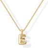imagePAVOI 14K Gold Plated Dainty Chunky Bubble Initial Letter Pendant Necklace for Women  Alphabet Letter NecklaceYellow Gold