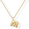 imagePAVOI 14K Gold Plated Dainty Chunky Bubble Initial Letter Pendant Necklace for Women  Alphabet Letter NecklaceYellow Gold
