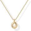 imagePAVOI 14K Gold Plated Dainty Chunky Bubble Initial Letter Pendant Necklace for Women  Alphabet Letter NecklaceYellow Gold