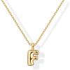 imagePAVOI 14K Gold Plated Dainty Chunky Bubble Initial Letter Pendant Necklace for Women  Alphabet Letter NecklaceYellow Gold
