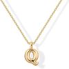imagePAVOI 14K Gold Plated Dainty Chunky Bubble Initial Letter Pendant Necklace for Women  Alphabet Letter NecklaceYellow Gold