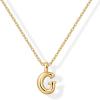 imagePAVOI 14K Gold Plated Dainty Chunky Bubble Initial Letter Pendant Necklace for Women  Alphabet Letter NecklaceYellow Gold