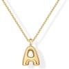 imagePAVOI 14K Gold Plated Dainty Chunky Bubble Initial Letter Pendant Necklace for Women  Alphabet Letter NecklaceYellow Gold