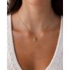 imagePAVOI 14K Gold Plated Dainty Chunky Bubble Initial Letter Pendant Necklace for Women  Alphabet Letter NecklaceYellow Gold