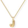 imagePAVOI 14K Gold Plated Dainty Chunky Bubble Initial Letter Pendant Necklace for Women  Alphabet Letter NecklaceYellow Gold