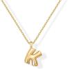 imagePAVOI 14K Gold Plated Dainty Chunky Bubble Initial Letter Pendant Necklace for Women  Alphabet Letter NecklaceYellow Gold