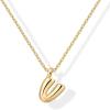 imagePAVOI 14K Gold Plated Dainty Chunky Bubble Initial Letter Pendant Necklace for Women  Alphabet Letter NecklaceYellow Gold